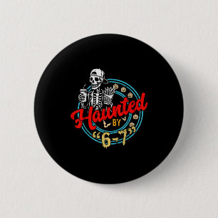 Behekst Door 67 Grappige Skelet En Pompoen Hallowe Ronde Button 5,7 Cm