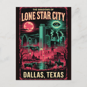 Behekste Dallas, Texas Vintage Horror Reizen Briefkaart