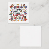 Behind Every Great Child Is An Amazing Mother Notitiekaartje (Voorkant / Achterkant)