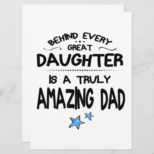 Behind Every Great Daughter Is A Truly Amazing Dad Menu (Voorkant / Achterkant)