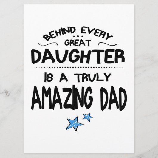Behind Every Great Daughter Is A Truly Amazing Dad Menu (Voorkant)