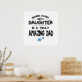 Behind Every Great Daughter Is A Truly Amazing Dad Poster (Keuken)