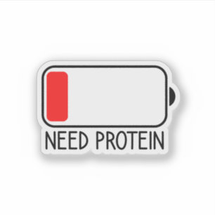 Behoefte aan eiwitten, Funny Gym Rat Motivatie Sticker