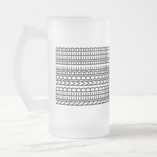 Behoefte aan meer bier Herhaalde grappige line art Matglas Bierpul