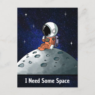 Behoefte aan ruimte, astronaut, ruimtevaarder, op briefkaart