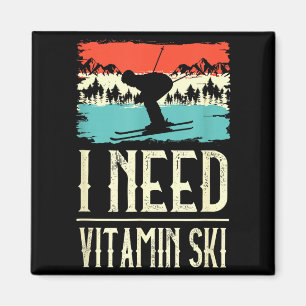 Behoefte aan vitamine skiën liefhebber ijs ski win magneet