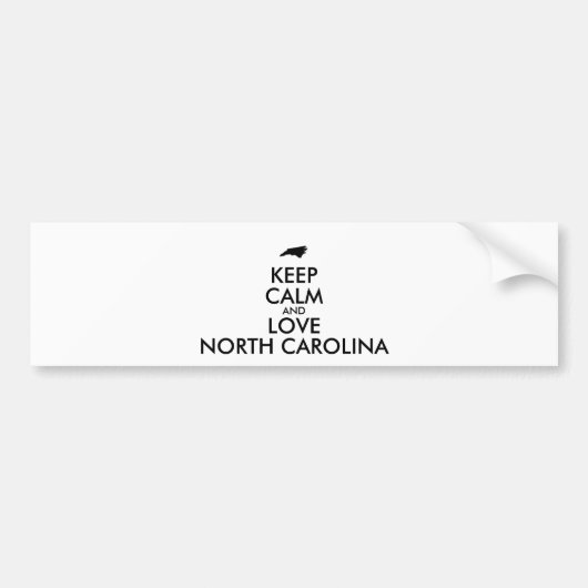  BEHOEFTE KALM EN VERLIES NOORD CAROLINA BUMPERSTICKER (Voorkant)