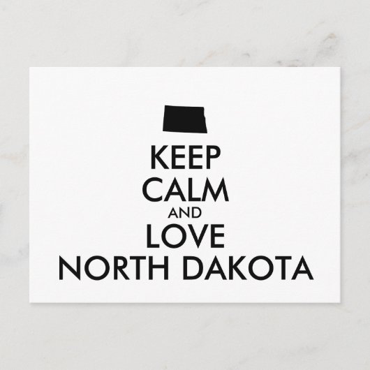 BEHOEFTE KALM EN VERLIES NOORD-DAKOTA BRIEFKAART (Voorkant)