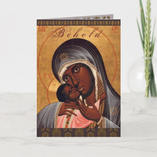BEHOLD Black Madonna en Child-kerstkaart Kaart