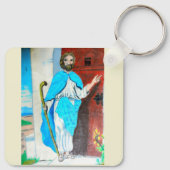 "BEHOLD, IK STAND AAN DE DEUR EN KNOCK"-sleutelhan Sleutelhanger (Achterkant)