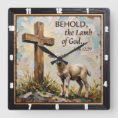 Behold The Lamb: Eternal Message Vierkante Klok (Voorkant)