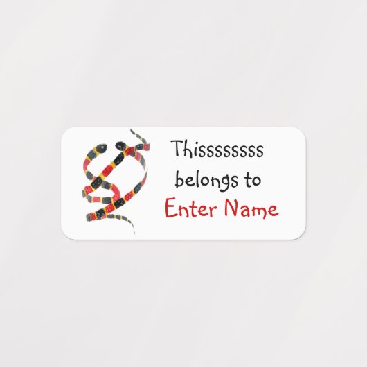 Behoort tot Snake Personalized Animal Labels (Design 2)