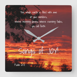 Behoort van Joy Bible Verse Wall Clock Vierkante Klok