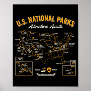 Behoud Bescherm 63 Nationale Parken Avontuur Poster