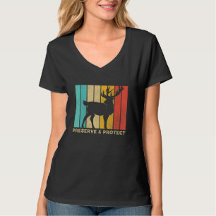 Behoud & bescherm vintage nationaal park herten vo t-shirt