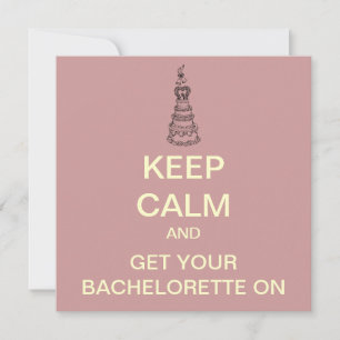 BEHOUD CALM Bachelorette Party Custom Invite (Blus Kaart