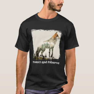 Behoud en bescherming van de  wolf t-shirt