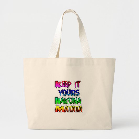 BEHOUD HET JONGERE cadeautjes van Hakuna Matata Grote Tote Bag (Voorkant)