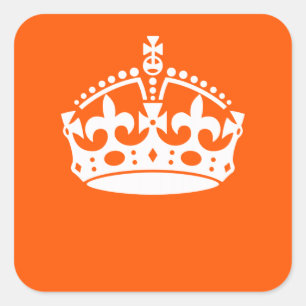 BEHOUD HET KROEIENPictogram OP Sinaasappel dit aan Vierkante Sticker