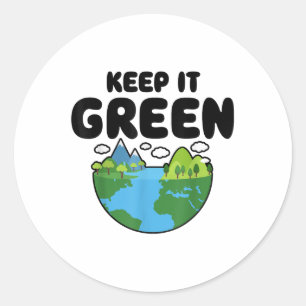 Behoud IT Green Earth Day Planet Milieuvriendelijk Ronde Sticker
