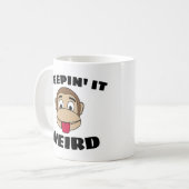 BEHOUD IT WEIRD FUNNY MONKEY COFFEE Mok (Voorkant links)