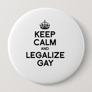 BEHOUD KALK EN LEGALIZE GAY RONDE BUTTON 4,0 CM