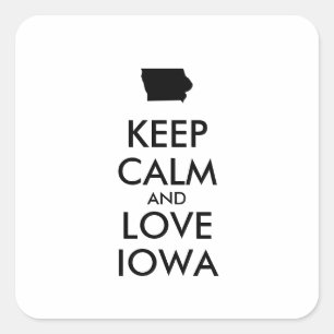 BEHOUD KALK EN LOVE IOWA VIERKANTE STICKER