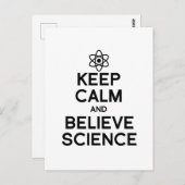 BEHOUD KALM EN GELOOF WETENSCHAP BRIEFKAART (Voorkant / Achterkant)