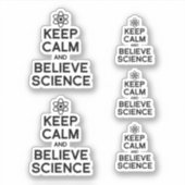 BEHOUD KALM EN GELOOF WETENSCHAP STICKER (Voorkant)