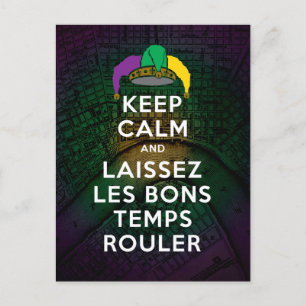 BEHOUD KALM EN LAISSEZ LES BONS TEMPS ROULER BRIEFKAART