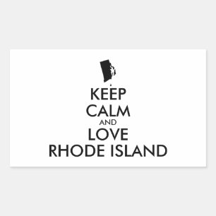  BEHOUD KALM EN VERLIES RHODE ISLAND RECHTHOEKIGE STICKER
