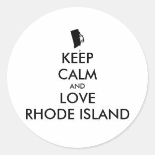 BEHOUD KALM EN VERLIES RHODE ISLAND RONDE STICKER