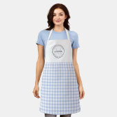Behoud van familierecepten Blue Gingham Monogram Schort (Gedragen)