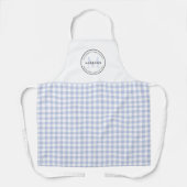Behoud van familierecepten Blue Gingham Monogram Schort (Voorkant)