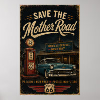 Behoud van Vintage Route 66 Benzinepomp