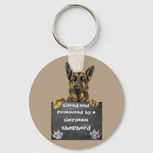 Behouden en beschermd door een Duitse herder Sleutelhanger