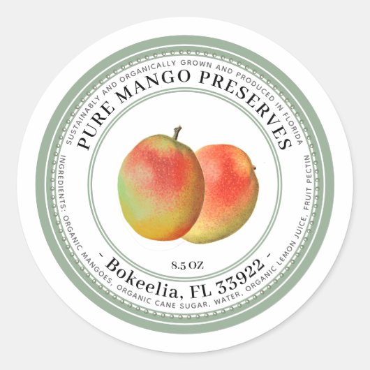 Behoudt Label  USDA Mango Illustratie (Voorkant)