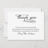 Behreavement funèbre de carte de note de Merci de (Devant)