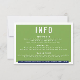 BEHUIZING DETAILS fun bold blok marine groen RSVP Kaartje