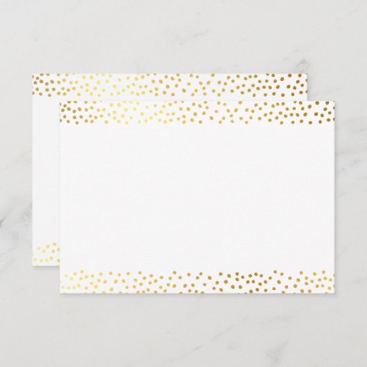 BEHUIZING KAART chique rustieke gouden mini confet (Voorkant / Achterkant)