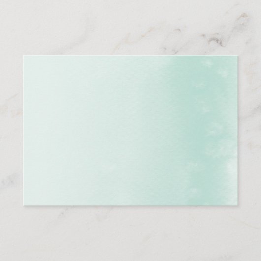 BEHUIZING KAART:: ombre waterverf pastel mint Informatiekaartje (Voorkant)