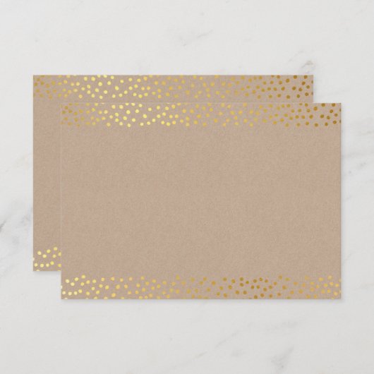 BEHUIZING KAART rustiek goud mini confetti kraft (Voorkant / Achterkant)