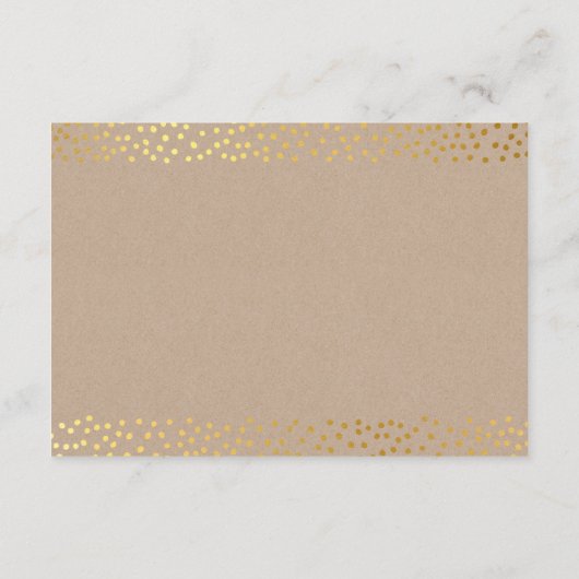 BEHUIZING KAART rustiek goud mini confetti kraft (Achterkant)
