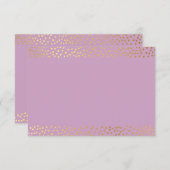 BEHUIZING KAART rustiek goud mini confetti paarse (Voorkant / Achterkant)