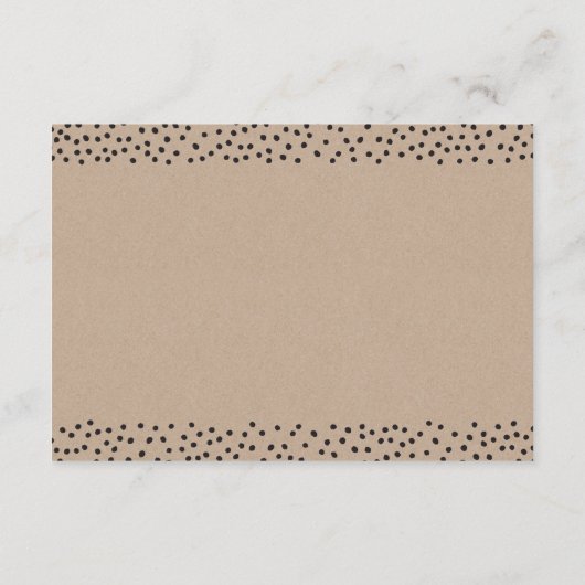 BEHUIZING rustiek goud mini confetti kraft zwart Informatiekaartje (Achterkant)