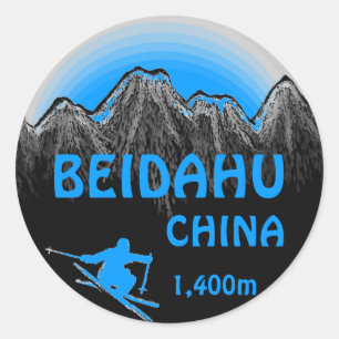 Beidahu Chine logo bleu ski art autocollants