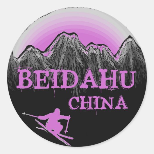 Béidahu Chine stickers de ski violet (Devant)