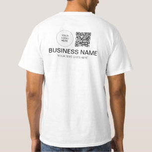 Beide kant gedrukte Sjabloon Mannen QR code Logo w T-shirt