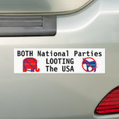 BEIDE NATIONALE PARTIJEN, DIE DE VS VESTIGEN BUMPERSTICKER (Op auto)