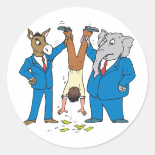 Beide partijen Suck Ronde Sticker